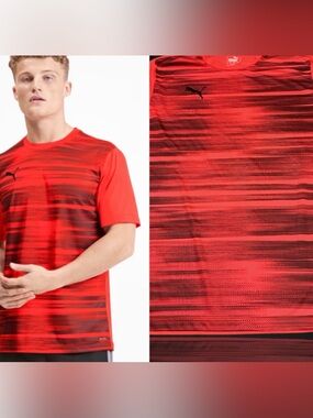 Puma Men’s coral /black Short-Sleeve Graphic Tee L